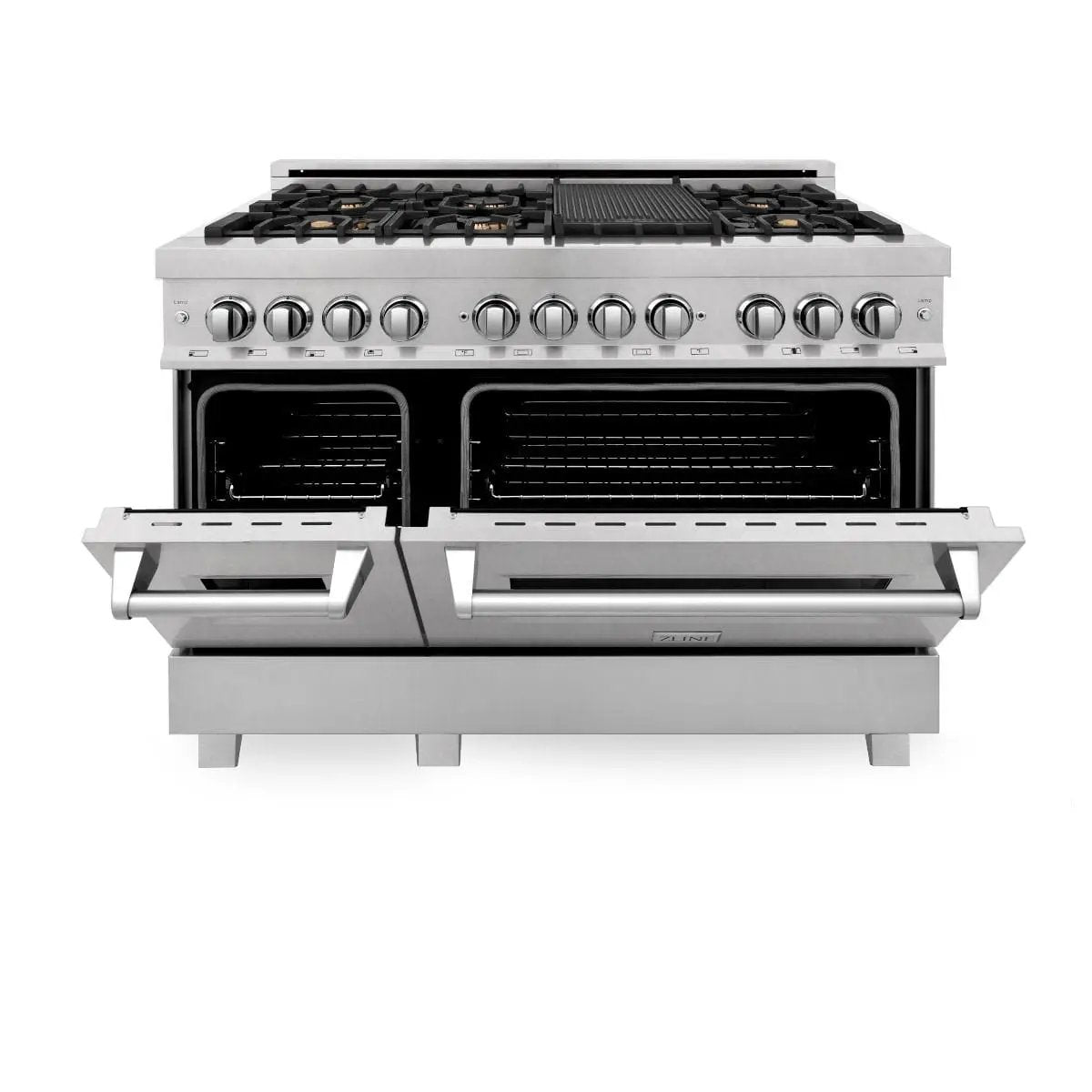 ZLINE 60" Dual Fuel Range, Snow Stainless, Brass Burners, RAS-SN-BR-60 by Farmhouse Kitchen and Bath