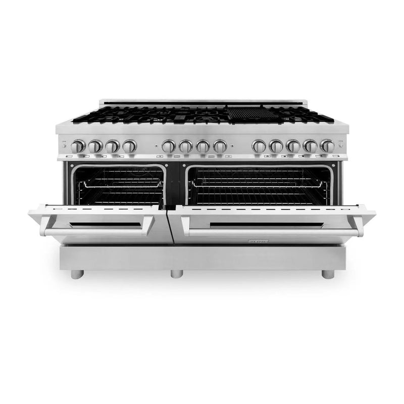 ZLINE 60" Professional Dual Fuel Range In Stainless Steel, RA60 by Farmhouse Kitchen and Bath