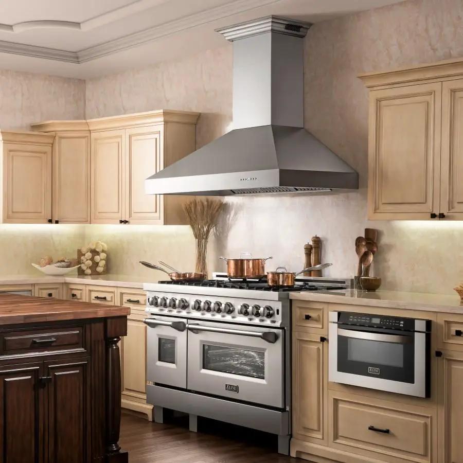 ZLINE 60" Professional Wall Range Hood, Built-in CrownSound® Bluetooth Speakers, 667CRN-BT-60 by Farmhouse Kitchen and Bath