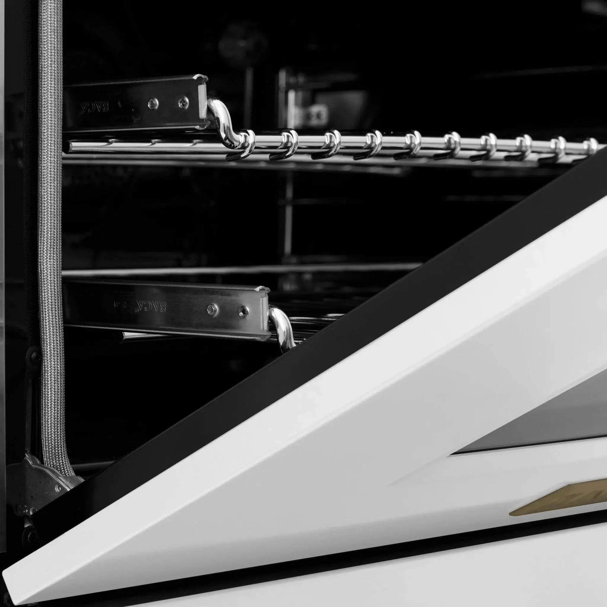 ZLINE 60"Autograph Range Dual Fuel, DuraSnow, White Door,RASZ-WM-60-G by Farmhouse Kitchen and Bath