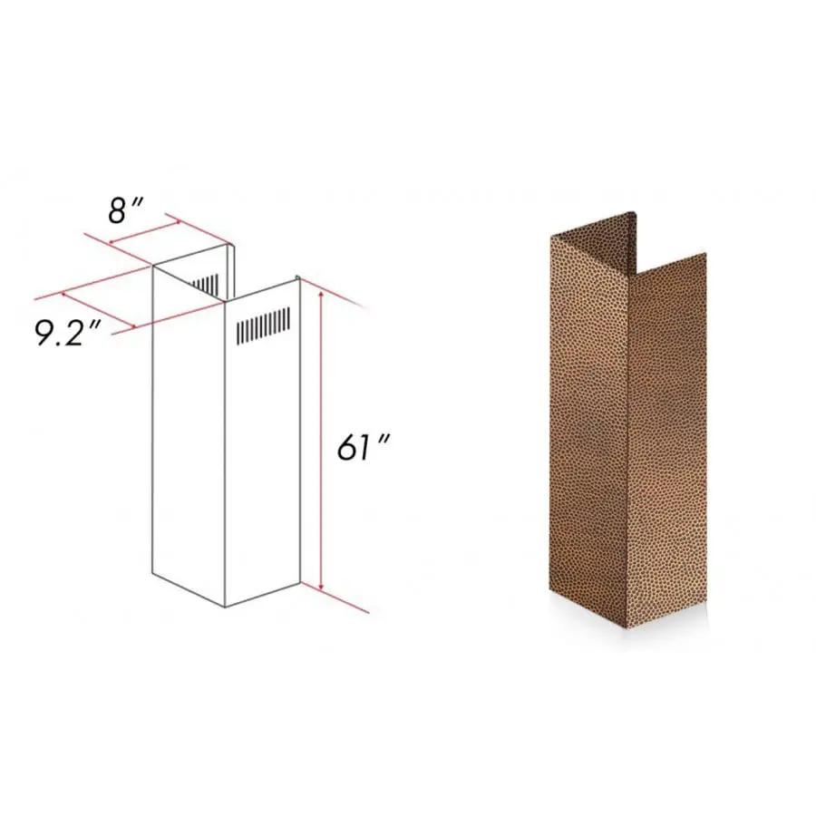 ZLINE 61" Extended Chimney and Crown, 8KBH-E by Farmhouse Kitchen and Bath