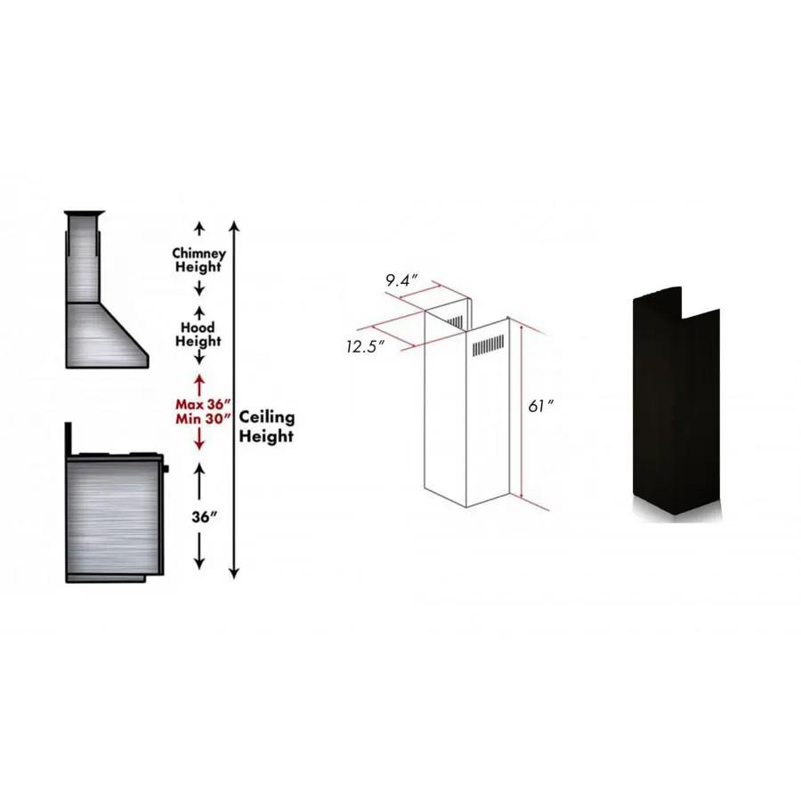 ZLINE 61 in. Wooden Chimney Extension for Ceilings up to 12.5 ft.,KBCC-E by Farmhouse Kitchen and Bath