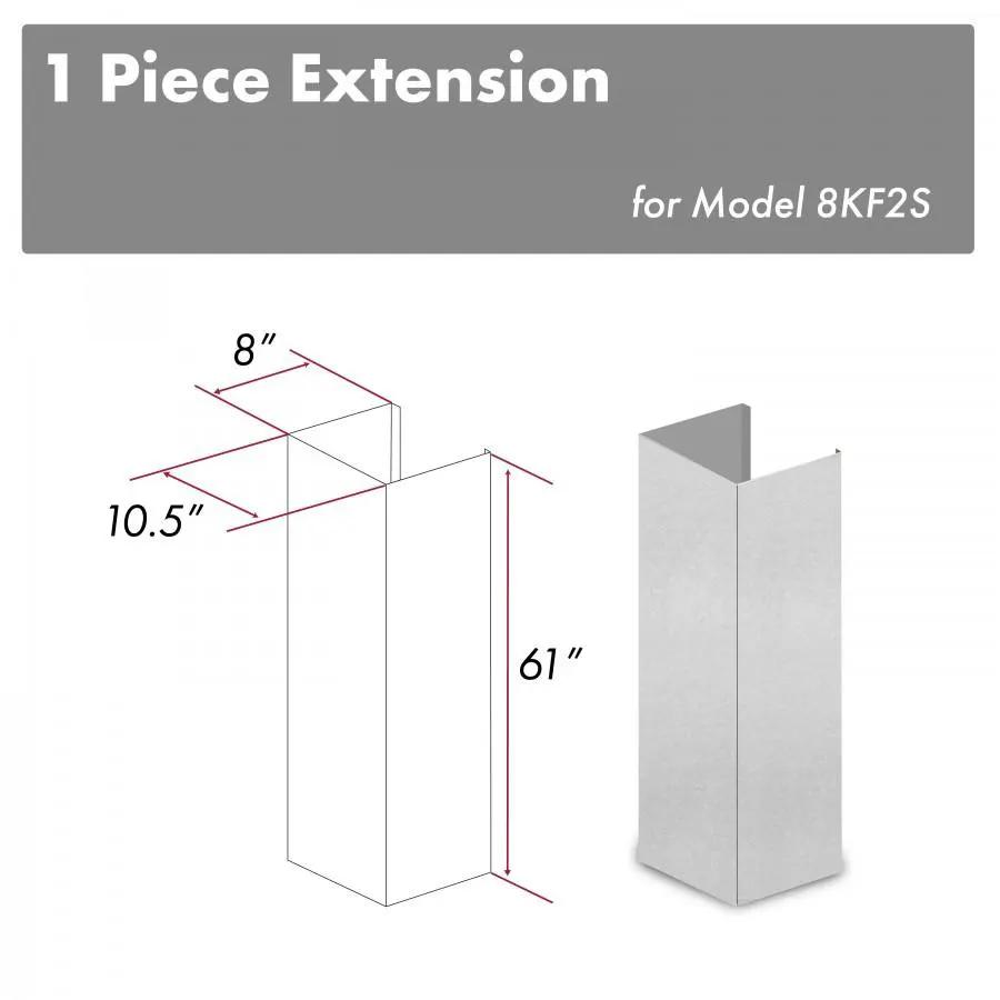 ZLINE 61" Snow Finished, Chimney Extension, Ceilings up to 12.5', 8KF2S-E by Farmhouse Kitchen and Bath