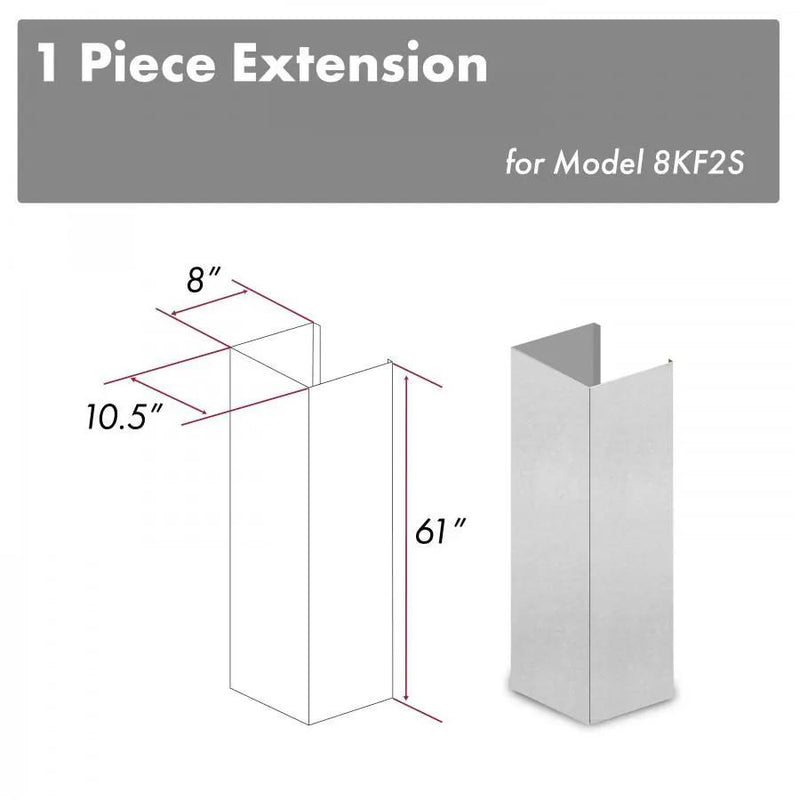 ZLINE 61" Snow Finished, Chimney Extension, Ceilings up to 12.5', 8KF2S-E by Farmhouse Kitchen and Bath