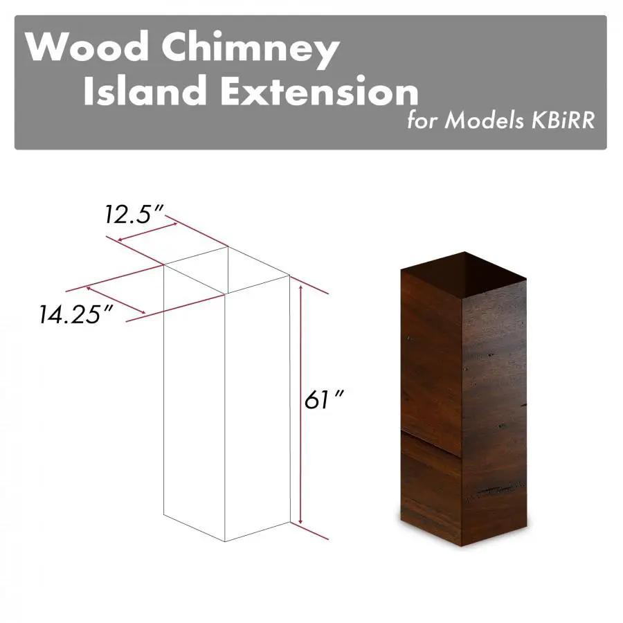 ZLINE 61" Wooden Chimney Extension, Ceilings up to 12.5 ft. (KBiRR-E) by Farmhouse Kitchen and Bath