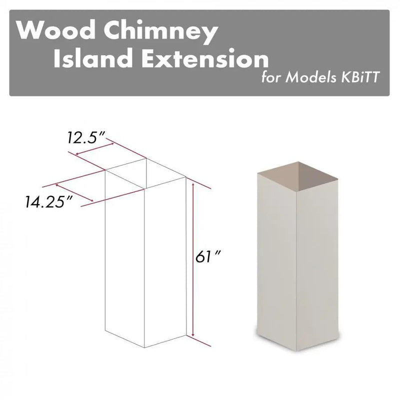 ZLINE 61" Wooden Chimney Extension, Ceilings up to 12.5', KBiTT-E by Farmhouse Kitchen and Bath
