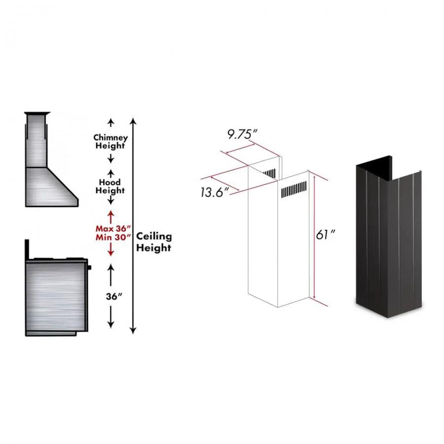 ZLINE 61" Wooden Chimney Extension for Ceilings up to 12', KPCC-E by Farmhouse Kitchen and Bath