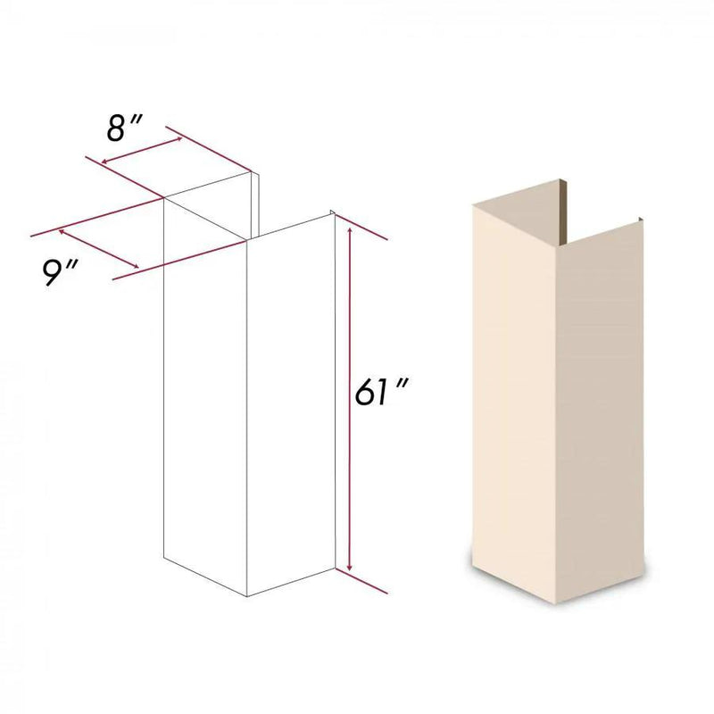 ZLINE 61" Wooden Chimney Extension for Ceilings up to 12.5', KBUF-E by Farmhouse Kitchen and Bath