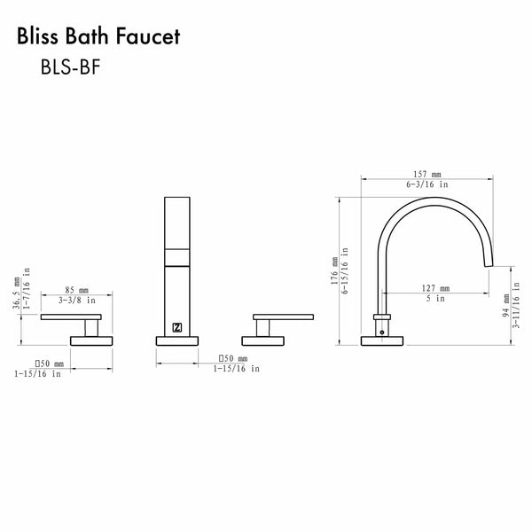 ZLINE Bliss Bath Faucet , BLS-BF-PG, photo 2 of 2