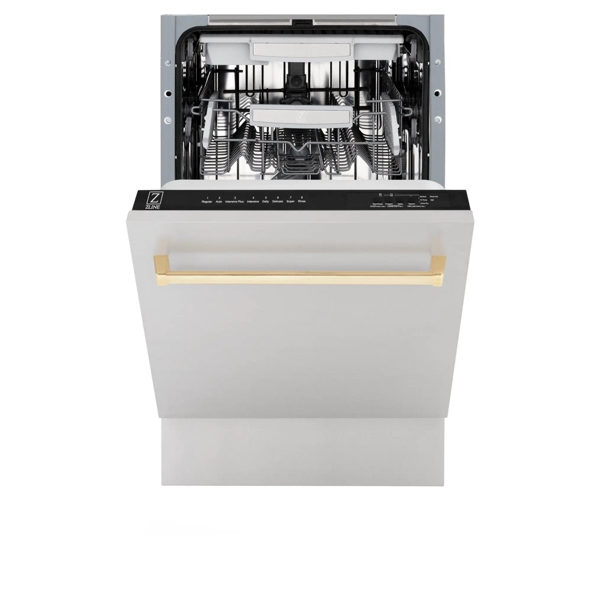 ZLINE Autograph 18" Dishwasher Stainless Door, Gold Handle DWVZ-304-18-G by Farmhouse Kitchen and Bath