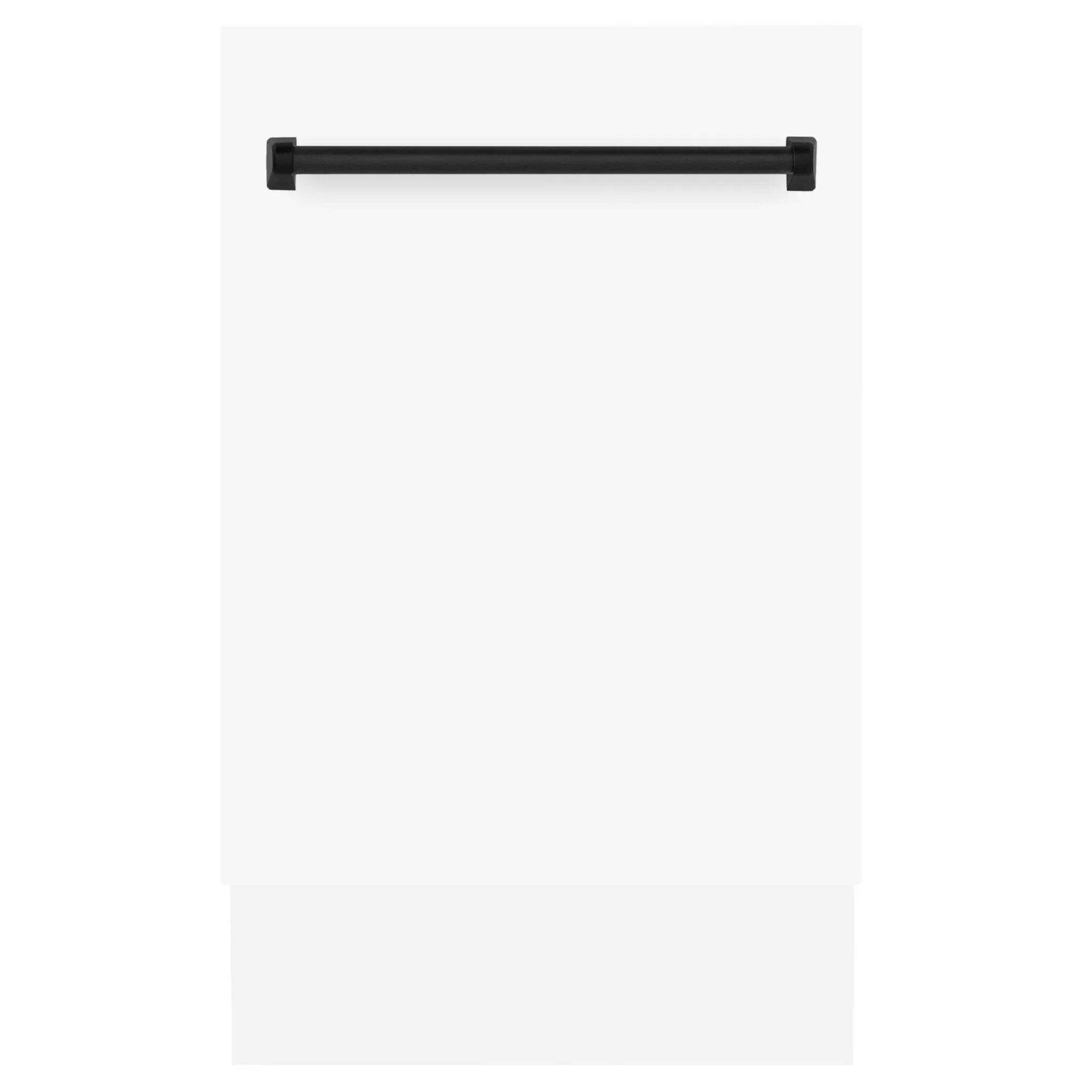 ZLINE Autograph 18" Dishwasher White Door, Black Handle DWVZ-WM-18-MB by Farmhouse Kitchen and Bath