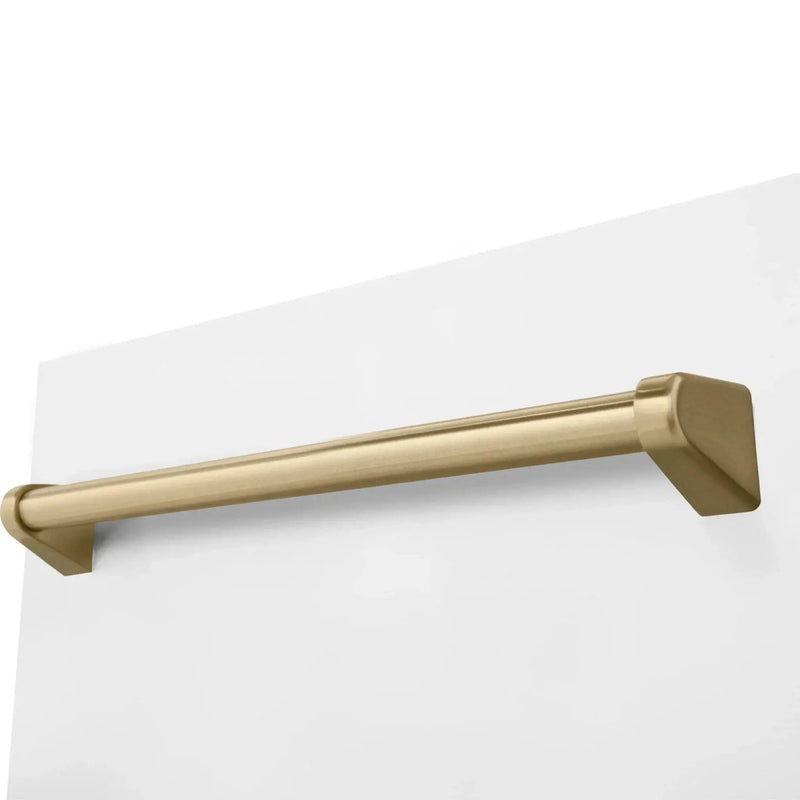 ZLINE Autograph 18" Dishwasher White Door, Bronze Handle DWVZ-WM-18-CB by Farmhouse Kitchen and Bath