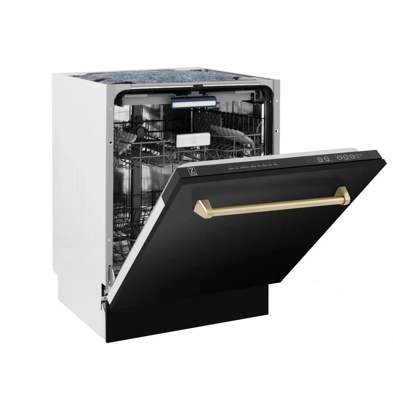 ZLINE Autograph 24" Dishwasher Black Stainless, DWVZ-BS-24-CB by Farmhouse Kitchen and Bath