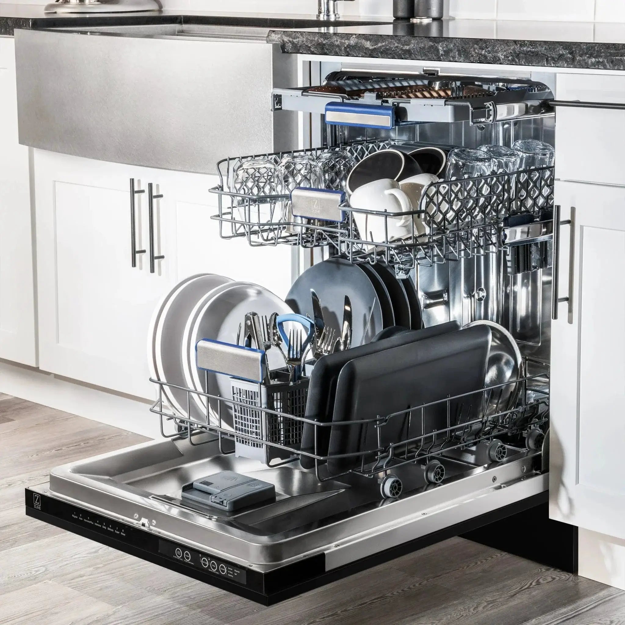 ZLINE Autograph 24" Dishwasher Black Stainless, DWVZ-BS-24-CB by Farmhouse Kitchen and Bath