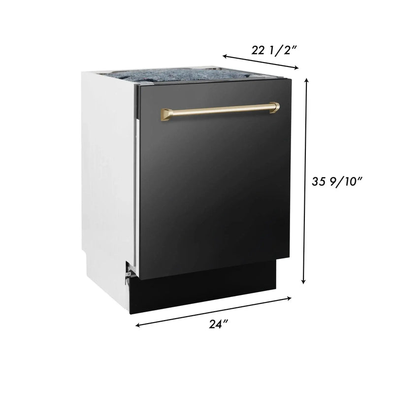 ZLINE Autograph 24" Dishwasher Black Stainless, DWVZ-BS-24-G by Farmhouse Kitchen and Bath