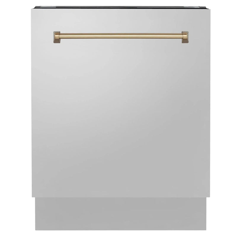 ZLINE Autograph 24" Dishwasher Stainless Door, Champagne Bronze Handle DWVZ-304-24-CB by Farmhouse Kitchen and Bath