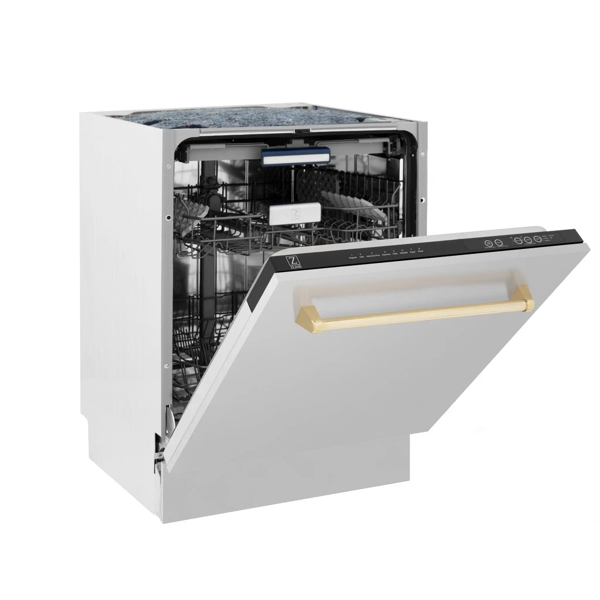 ZLINE Autograph 24" Dishwasher Stainless Door, Gold Handle DWVZ-304-24-G by Farmhouse Kitchen and Bath