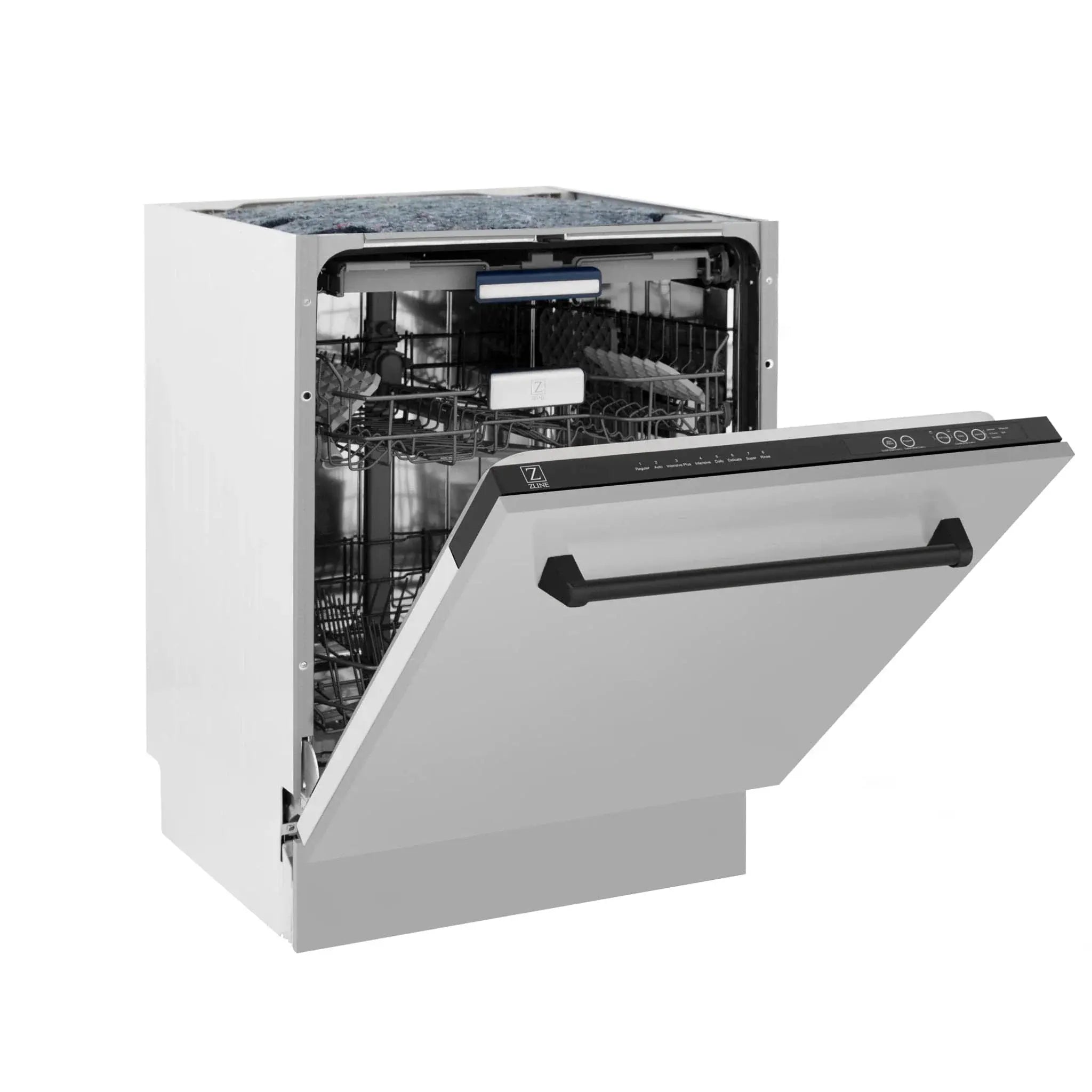 ZLINE Autograph 24" Dishwasher Stainless Door, Matte Black Handle DWVZ-304-24-MB by Farmhouse Kitchen and Bath