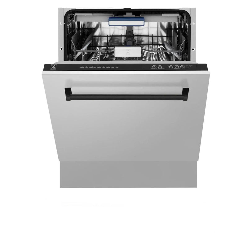 ZLINE Autograph 24" Dishwasher Stainless Door, Matte Black Handle DWVZ-304-24-MB by Farmhouse Kitchen and Bath