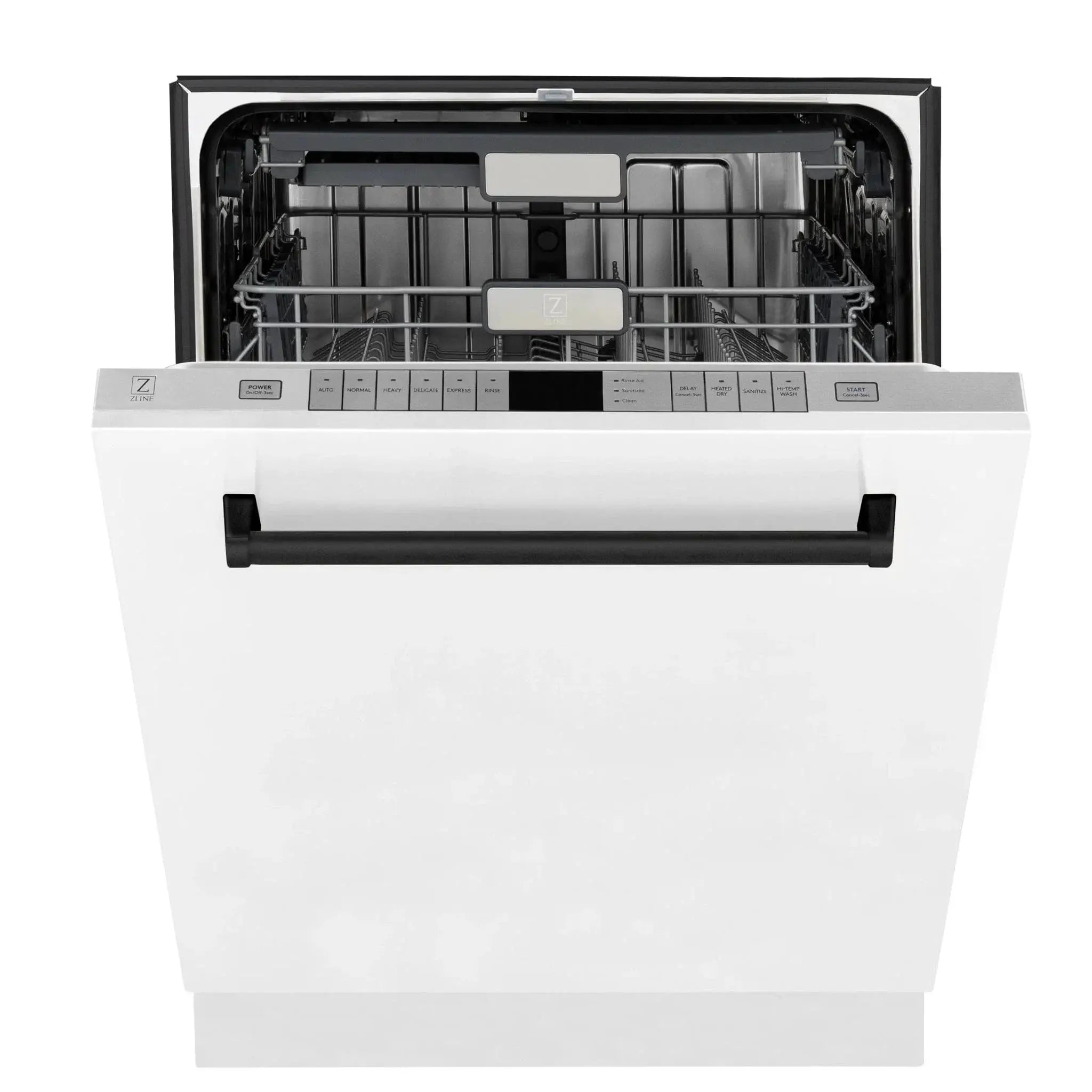 ZLINE Autograph 24" Dishwasher White Door, Black Handle DWMTZ-WM-24-MB by Farmhouse Kitchen and Bath