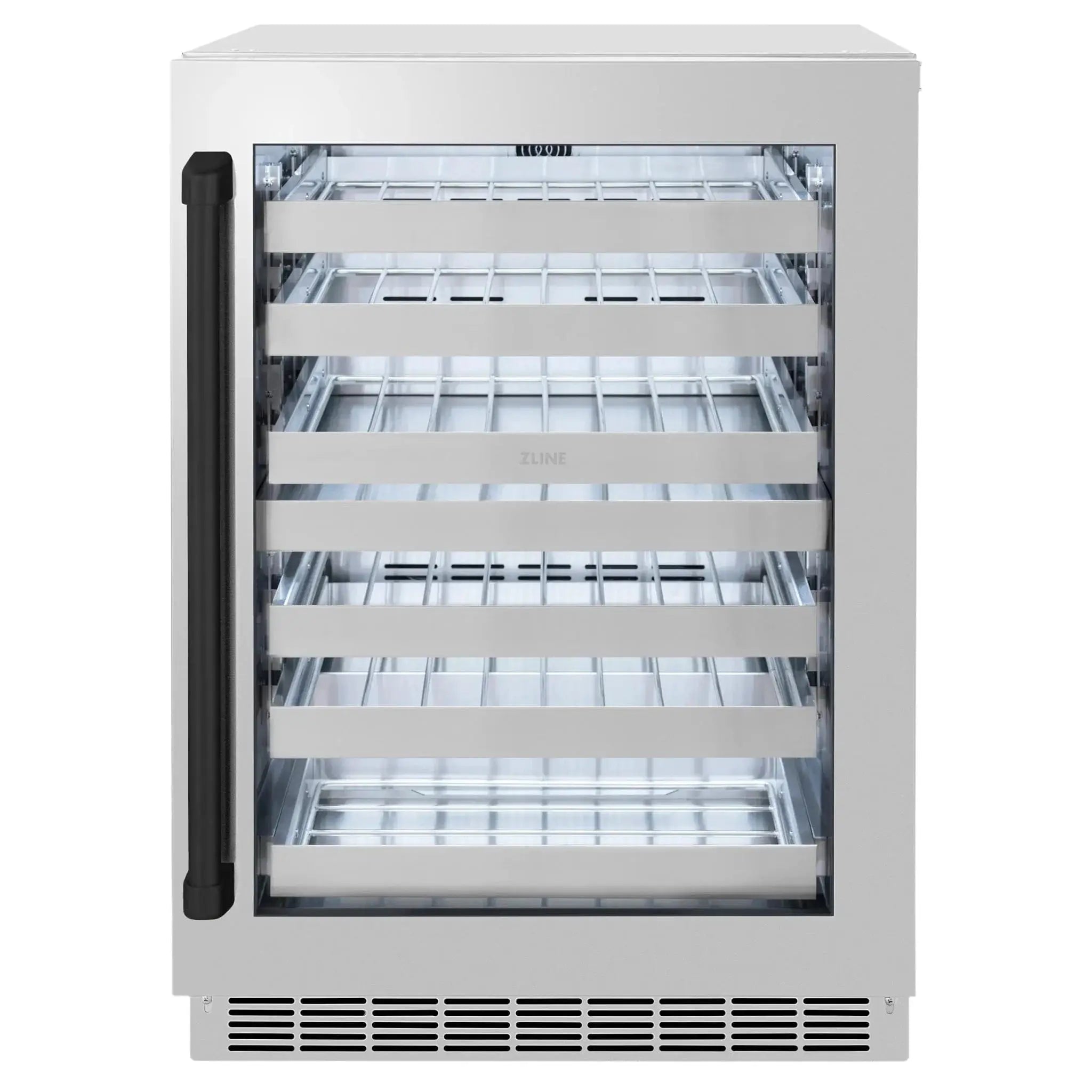 ZLINE Autograph 24 in. Dual Zone 44 Bottle Wine Cooler With Stainless Steel Glass Door And Matte Black Handle RWDOZ-GS-24-MB by Farmhouse Kitchen and Bath