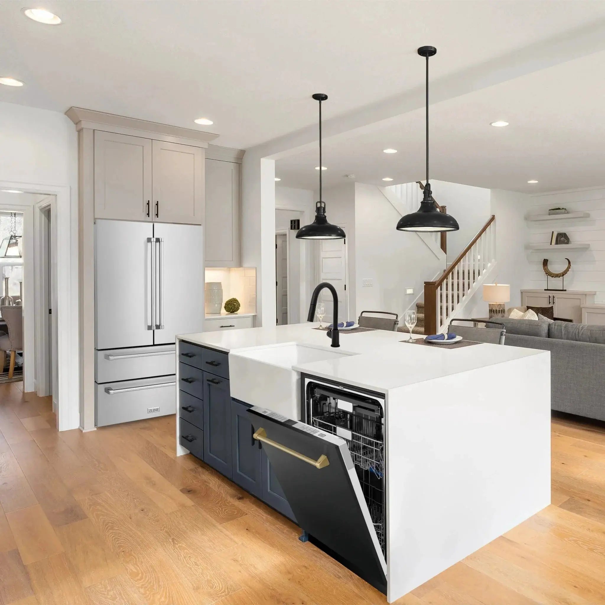 ZLINE Autograph Edition 24" Dishwasher Black Stainless, DWMTZ-BS-24-CB by Farmhouse Kitchen and Bath