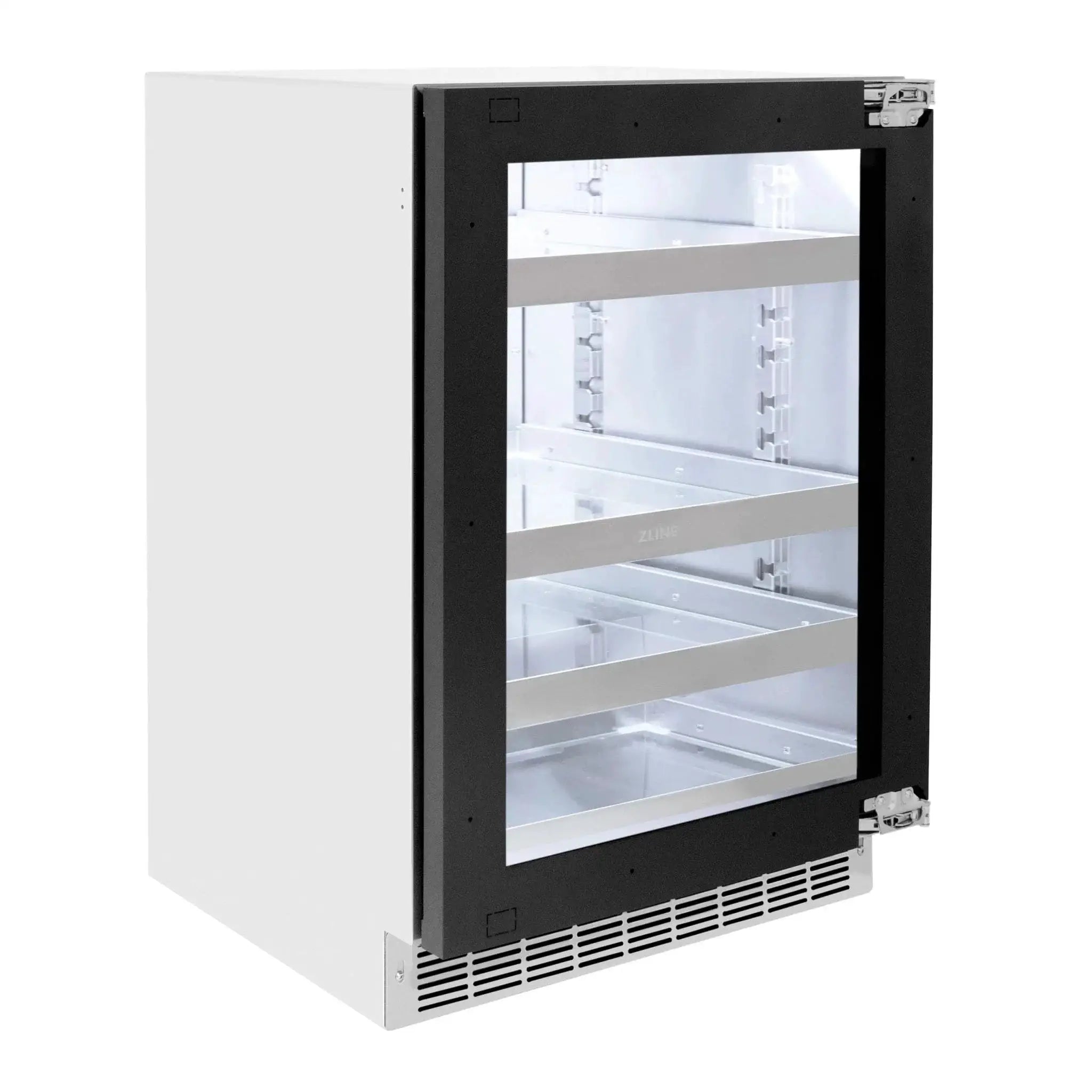 ZLINE Autograph Edition 24 in. Touchstone 151 Can Beverage Fridge With Panel Ready Glass Door And Polished Gold Handle RBSPOZ-24-G by Farmhouse Kitchen and Bath
