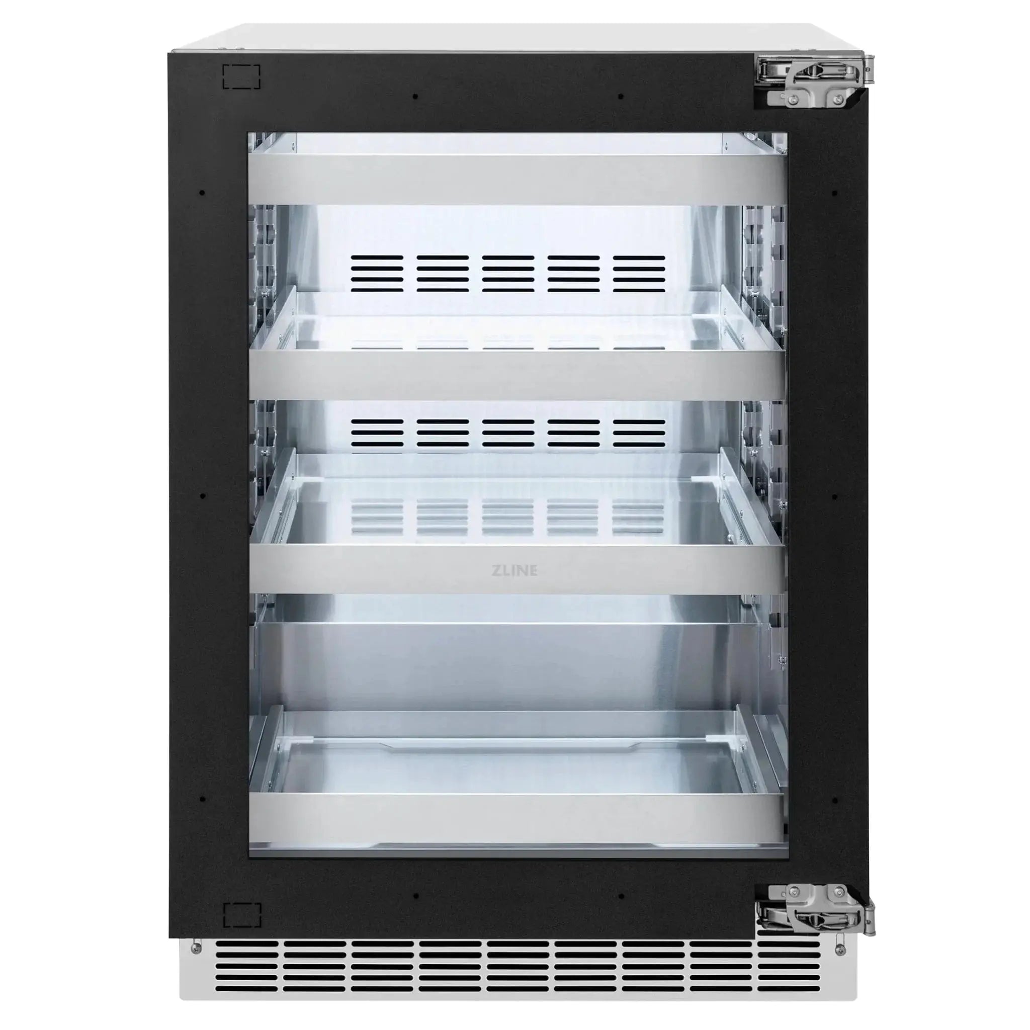 ZLINE Autograph Edition 24 in. Touchstone 151 Can Beverage Fridge With Panel Ready Glass Door And Polished Gold Handle RBSPOZ-24-G by Farmhouse Kitchen and Bath