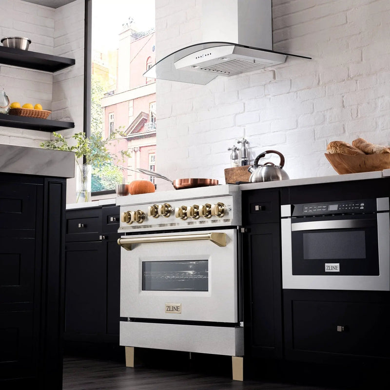 ZLINE Autograph Edition 36" Dual Fuel Range, Gold Accents, RAZ-36-G by Farmhouse Kitchen and Bath