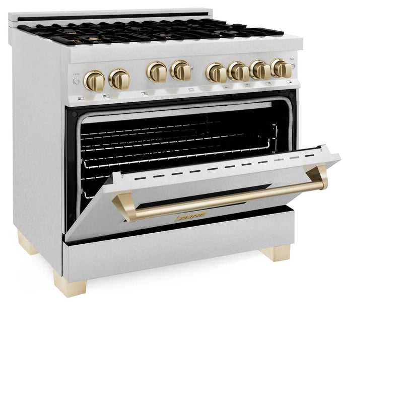 ZLINE Autograph Edition 36" Dual Fuel Range, Gold Accents, RAZ-36-G by Farmhouse Kitchen and Bath