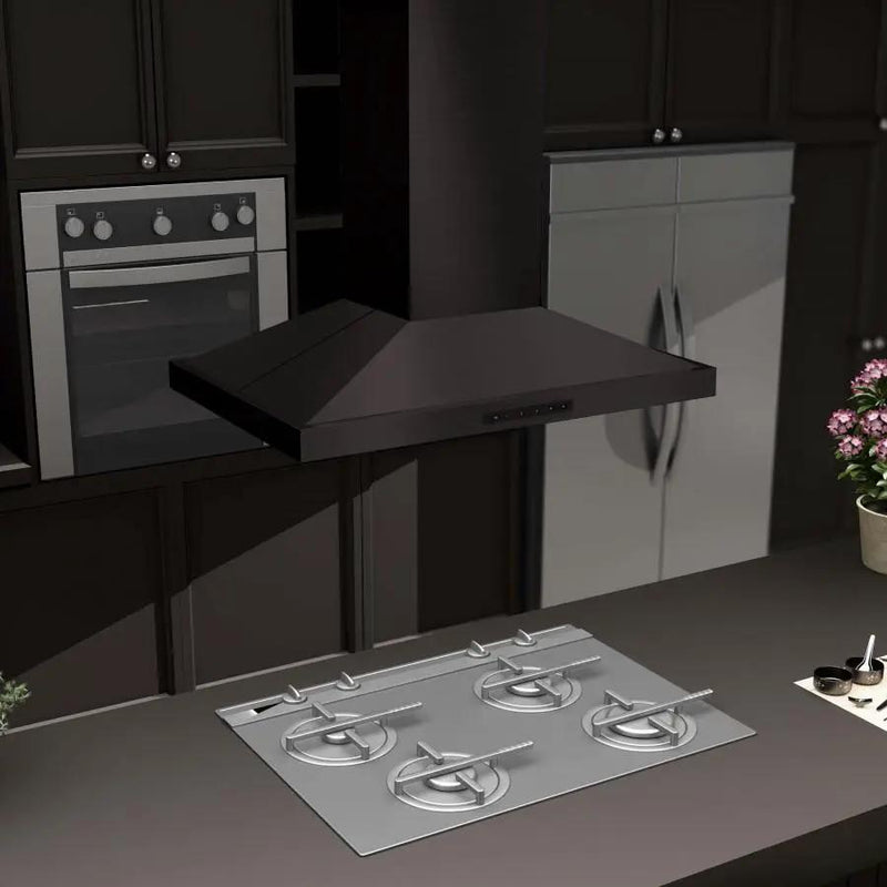 ZLINE 36" Island Range Hood in Black Stainless Steel, BSGL2iN-36 by Farmhouse Kitchen and Bath