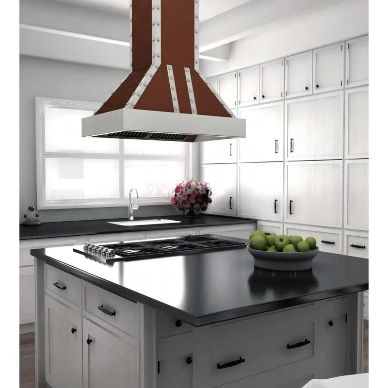 ZLINE 30" Copper Finish Island Range Hood, 655i-CSSSS-30 by Farmhouse Kitchen and Bath