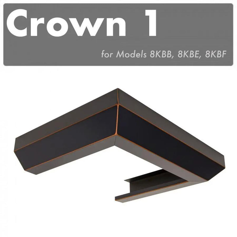 ZLINE Crown Molding #1 for Wall Range Hood, CM1-8KBB/E/F by Farmhouse Kitchen and Bath