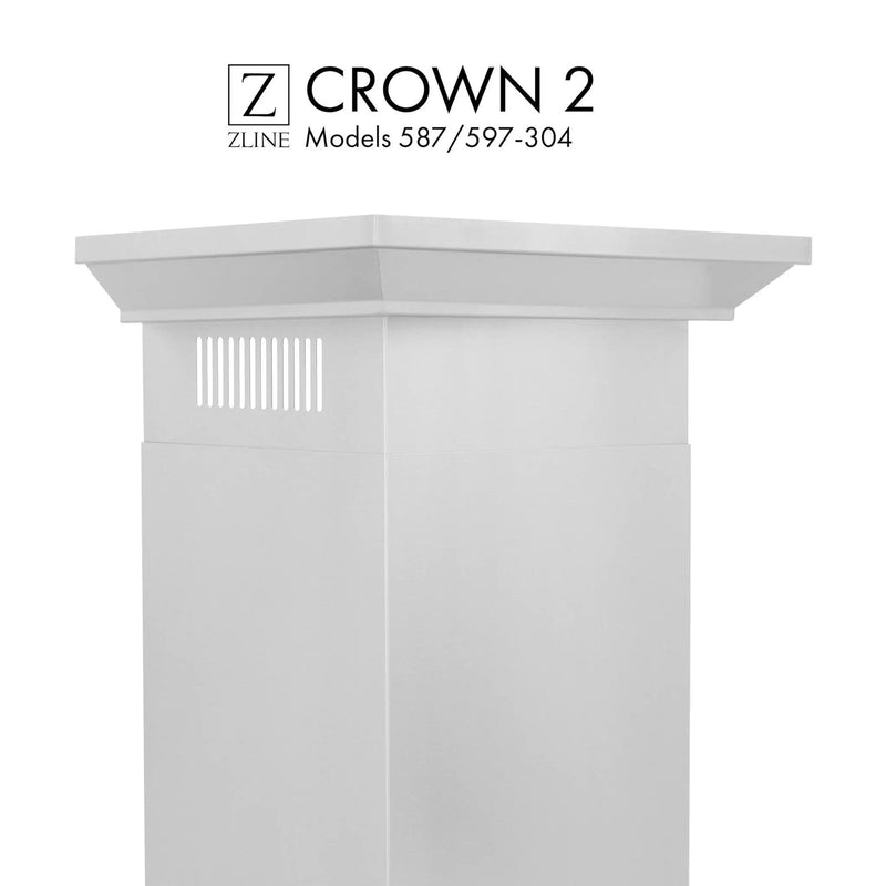 ZLINE Crown Molding #2 for Wall Range Hood, CM2-667/697-304 by Farmhouse Kitchen and Bath