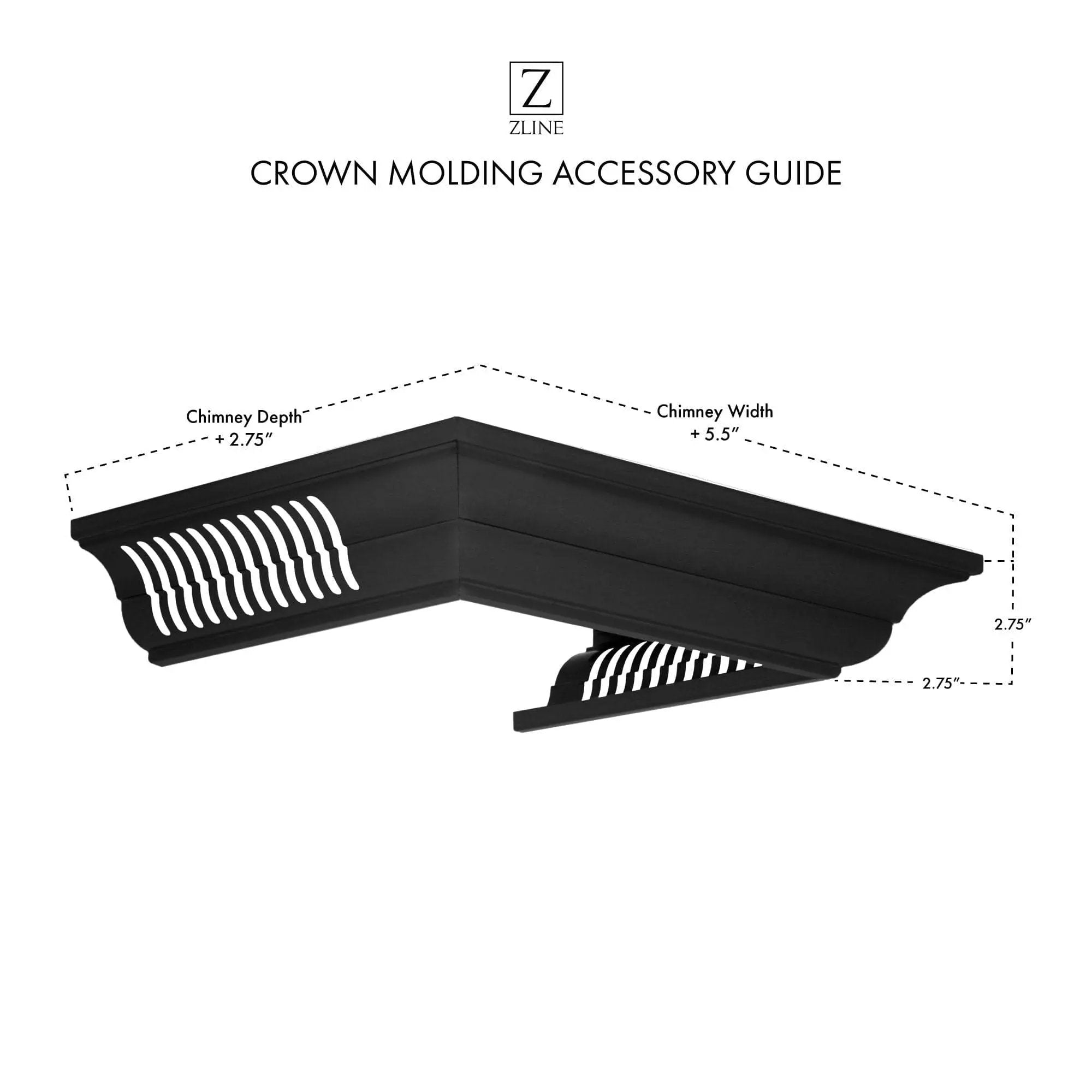 ZLINE Crown Molding Black Stainless Steel BT Speakers CM6-BT-BSKBN by Farmhouse Kitchen and Bath