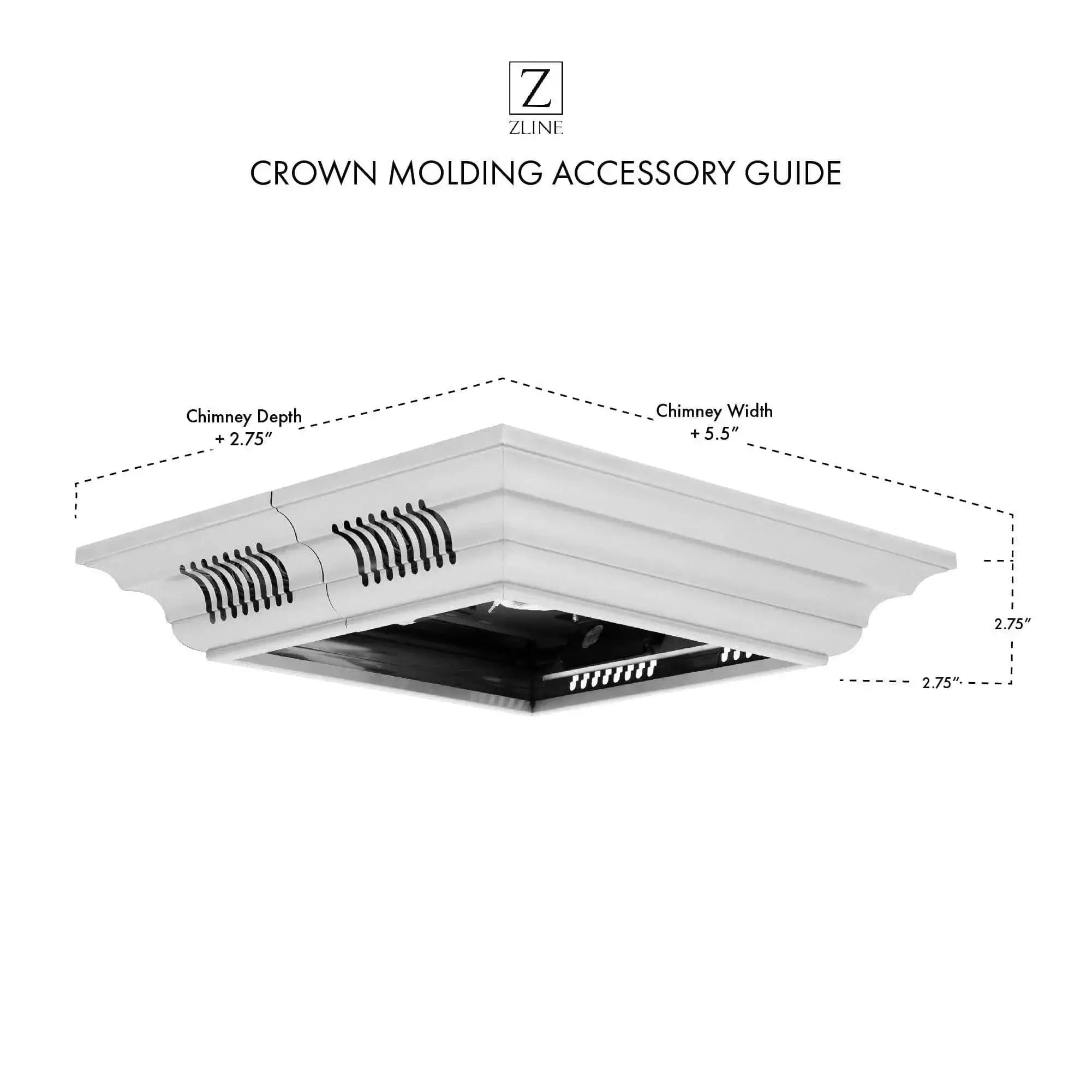ZLINE Crown Molding in Stainless Steel with Built-in Bluetooth Speakers CM6-BT-GL9i by Farmhouse Kitchen and Bath