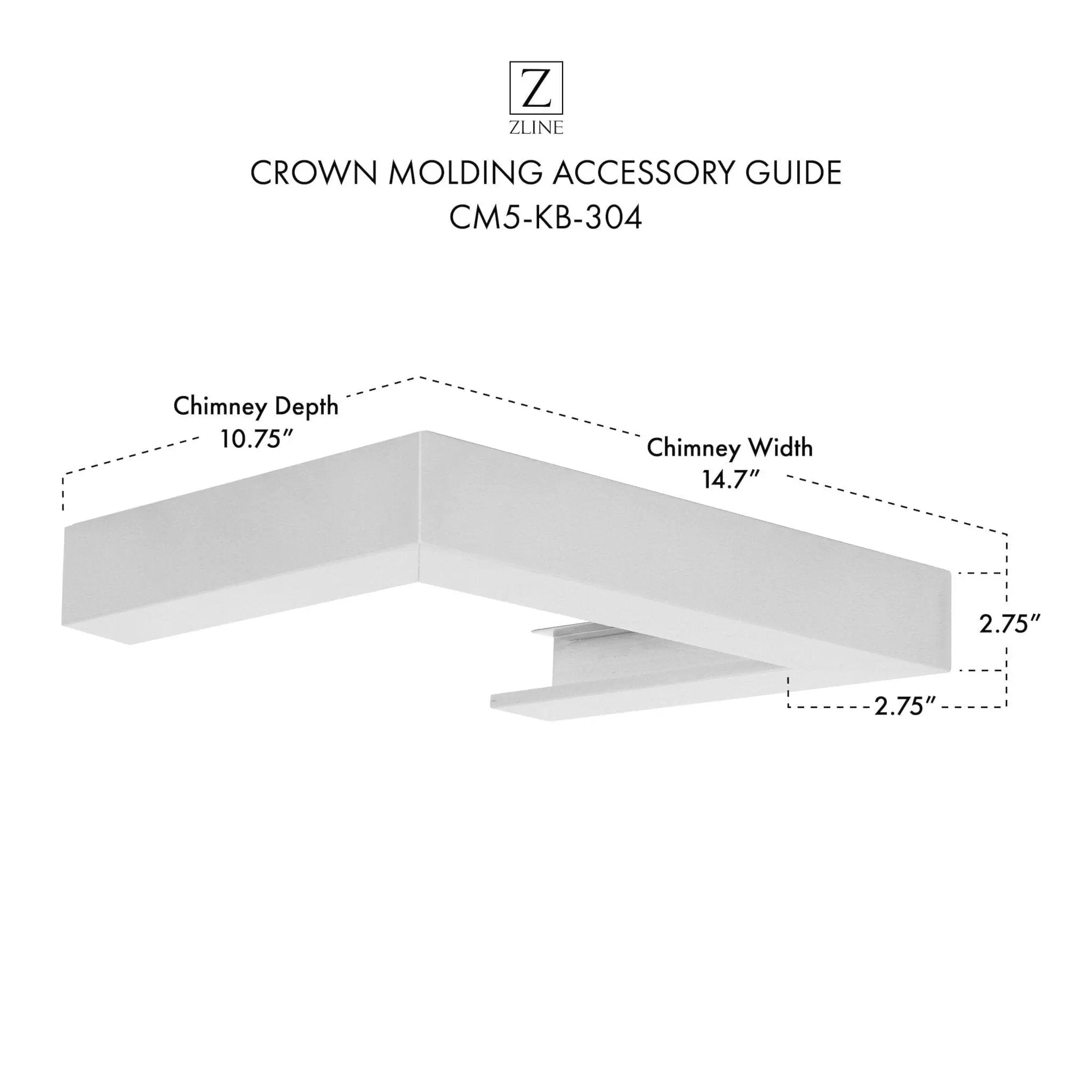 ZLINE Crown Molding Profile 5 for Wall Mount Range Hood CM5-KB-304 by Farmhouse Kitchen and Bath
