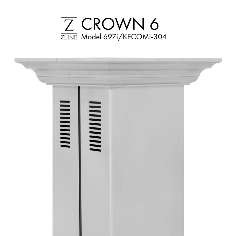 ZLINE Crown Molding Profile 6 for Island Mount Range Hood CM6-697i/KECOMi-304 by Farmhouse Kitchen and Bath