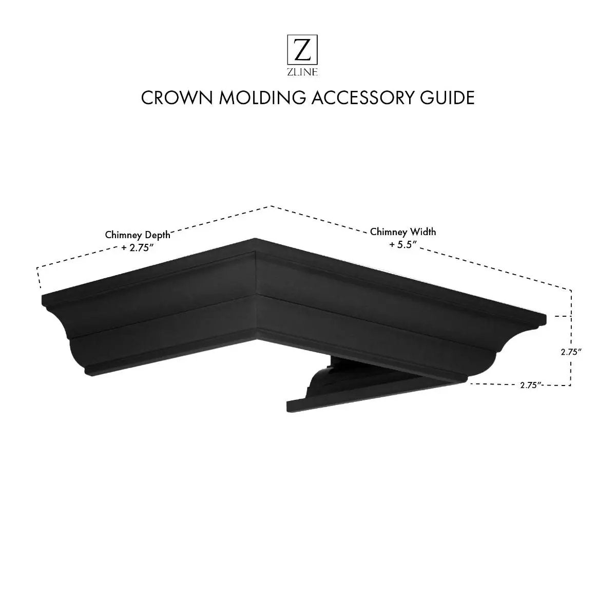 ZLINE Crown Molding Profile 6, Wall Mount Range Hood, CM6-BSKBN by Farmhouse Kitchen and Bath