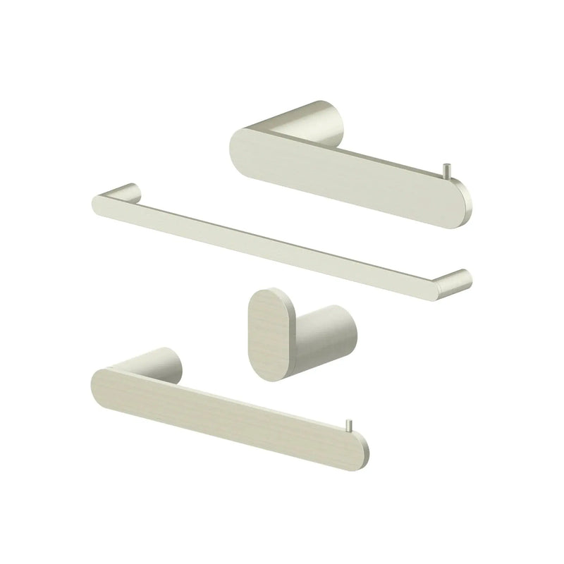 ZLINE Crystal Bay Bathroom Accessories Package with Towel Rail, Hook, Ring and Toilet Paper Holder, 4BP-CBYACC-BN by Farmhouse Kitchen and Bath