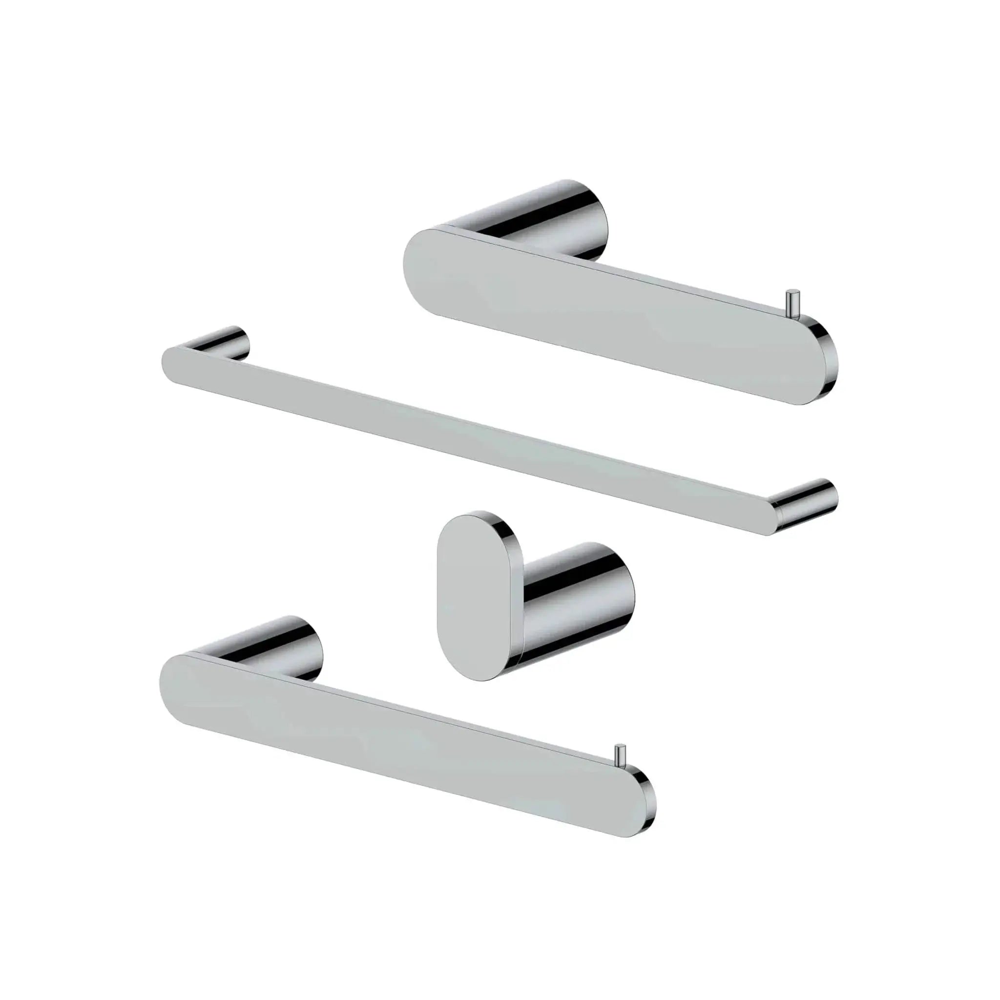 ZLINE Crystal Bay Bathroom Accessories Package with Towel Rail, Hook, Ring and Toilet Paper Holder, 4BP-CBYACC-CH by Farmhouse Kitchen and Bath