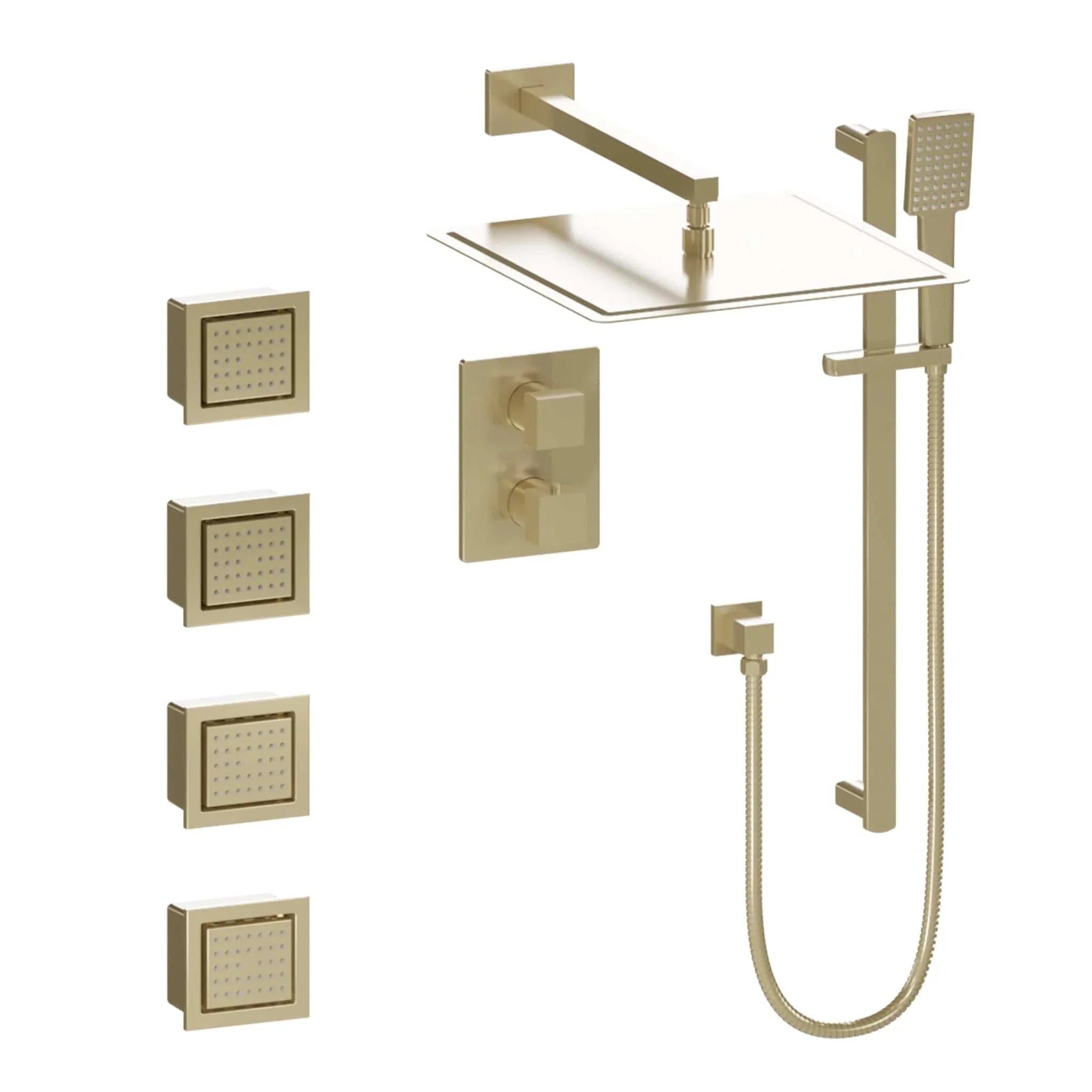 ZLINE Crystal Bay Thermostatic Shower System with Body Jets CBY-SHS-T3-CB by Farmhouse Kitchen and Bath