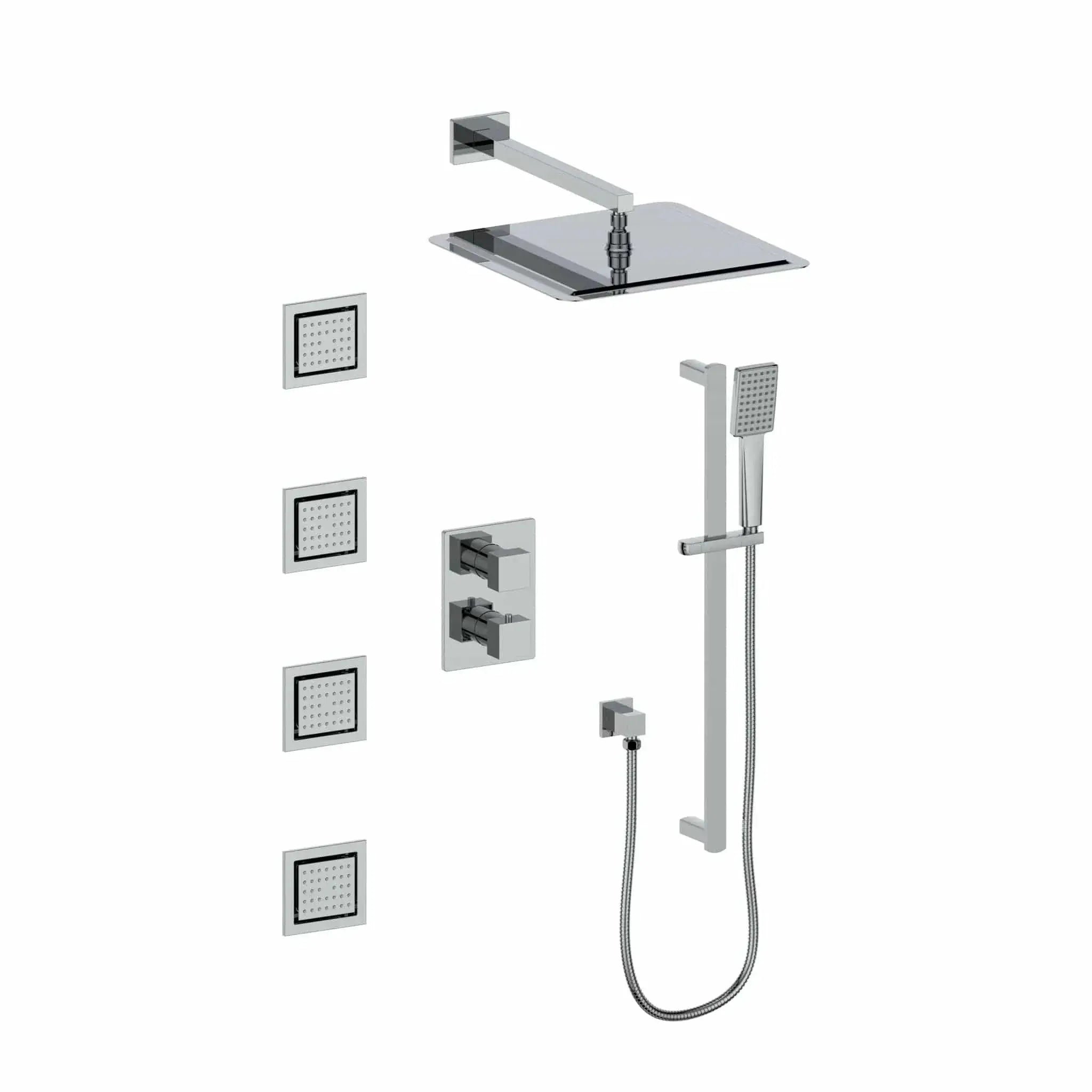 ZLINE Crystal Bay Thermostatic Shower System with Body Jets CBY-SHS-T3-CH by Farmhouse Kitchen and Bath
