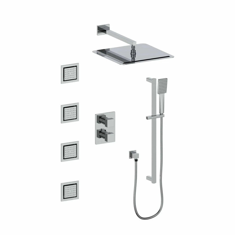 ZLINE Crystal Bay Thermostatic Shower System with Body Jets CBY-SHS-T3-CH by Farmhouse Kitchen and Bath