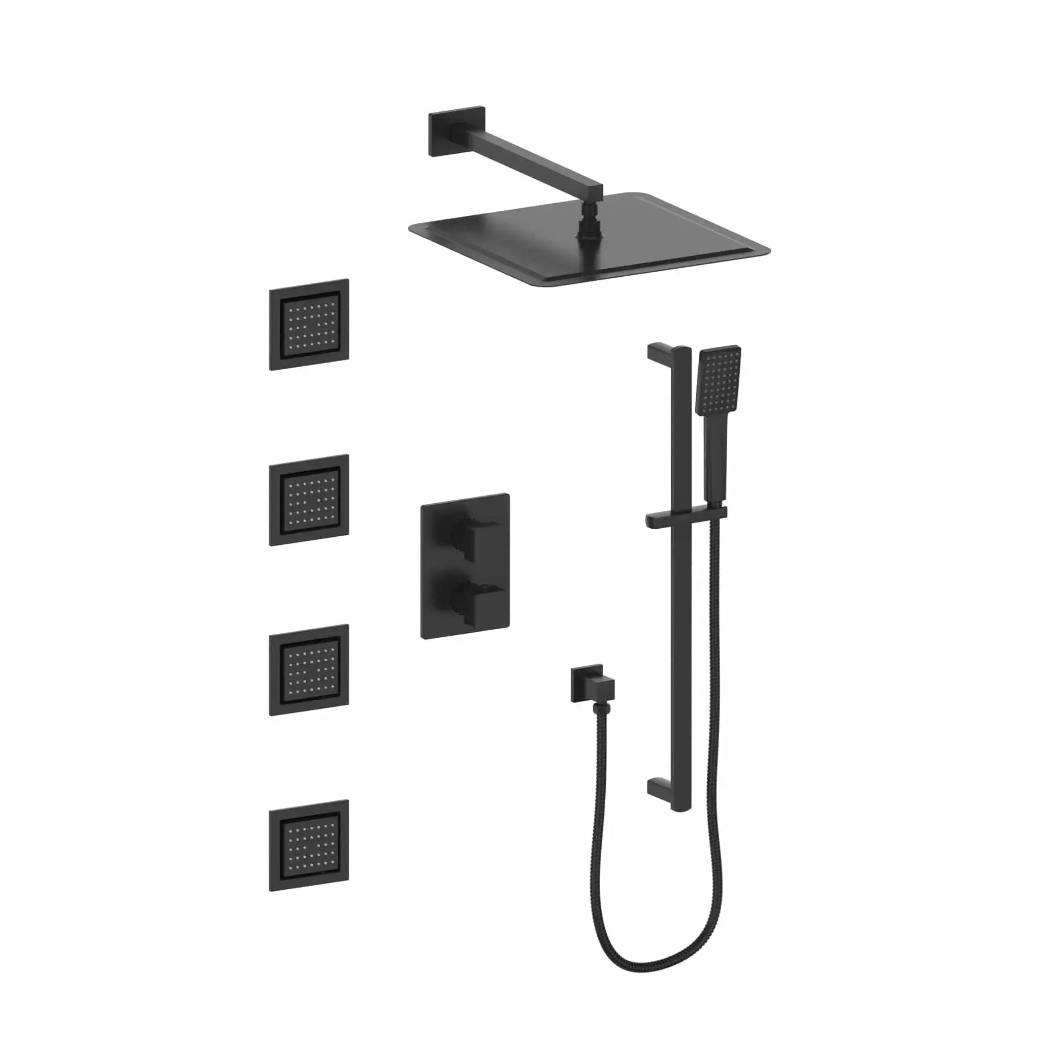 ZLINE Crystal Bay Thermostatic Shower System with Body Jets CBY-SHS-T3-MB by Farmhouse Kitchen and Bath