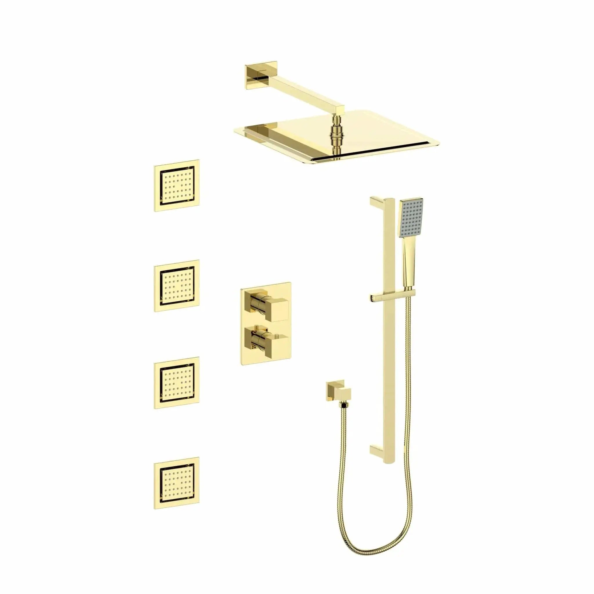 ZLINE Crystal Bay Thermostatic Shower System with Body Jets CBY-SHS-T3-PG by Farmhouse Kitchen and Bath