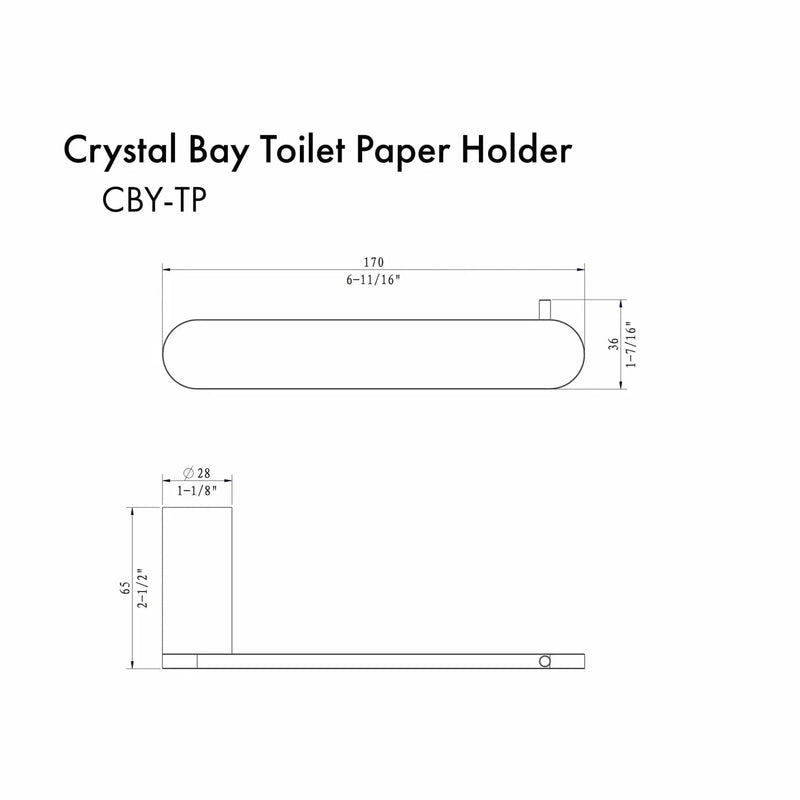 ZLINE Crystal Bay Toilet Paper Holder CBY-TP-CH by Farmhouse Kitchen and Bath