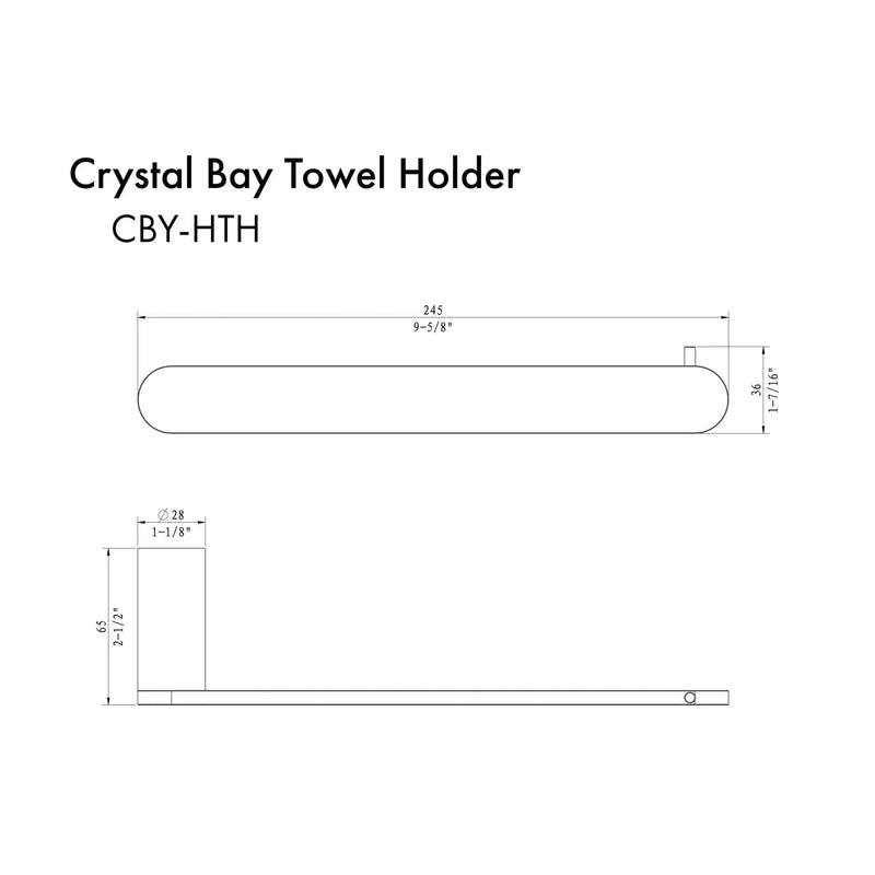 ZLINE Crystal Bay Towel Holder CBY-HTH-MB by Farmhouse Kitchen and Bath