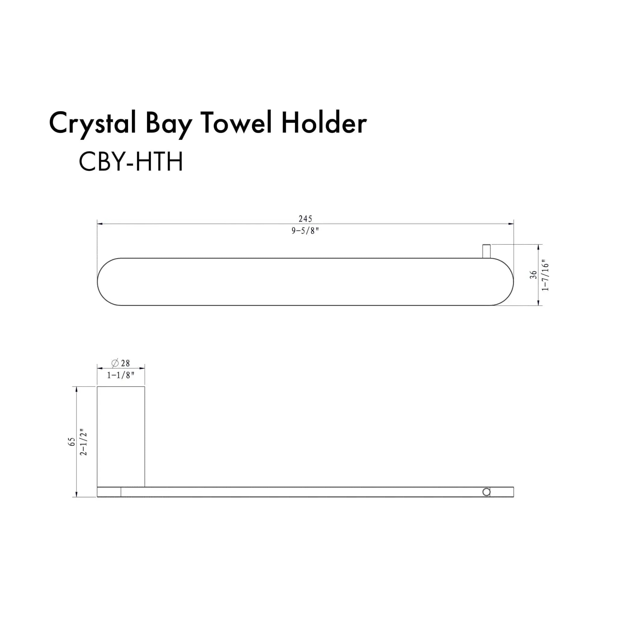 ZLINE Crystal Bay Towel Holder CBY-HTH-PG by Farmhouse Kitchen and Bath