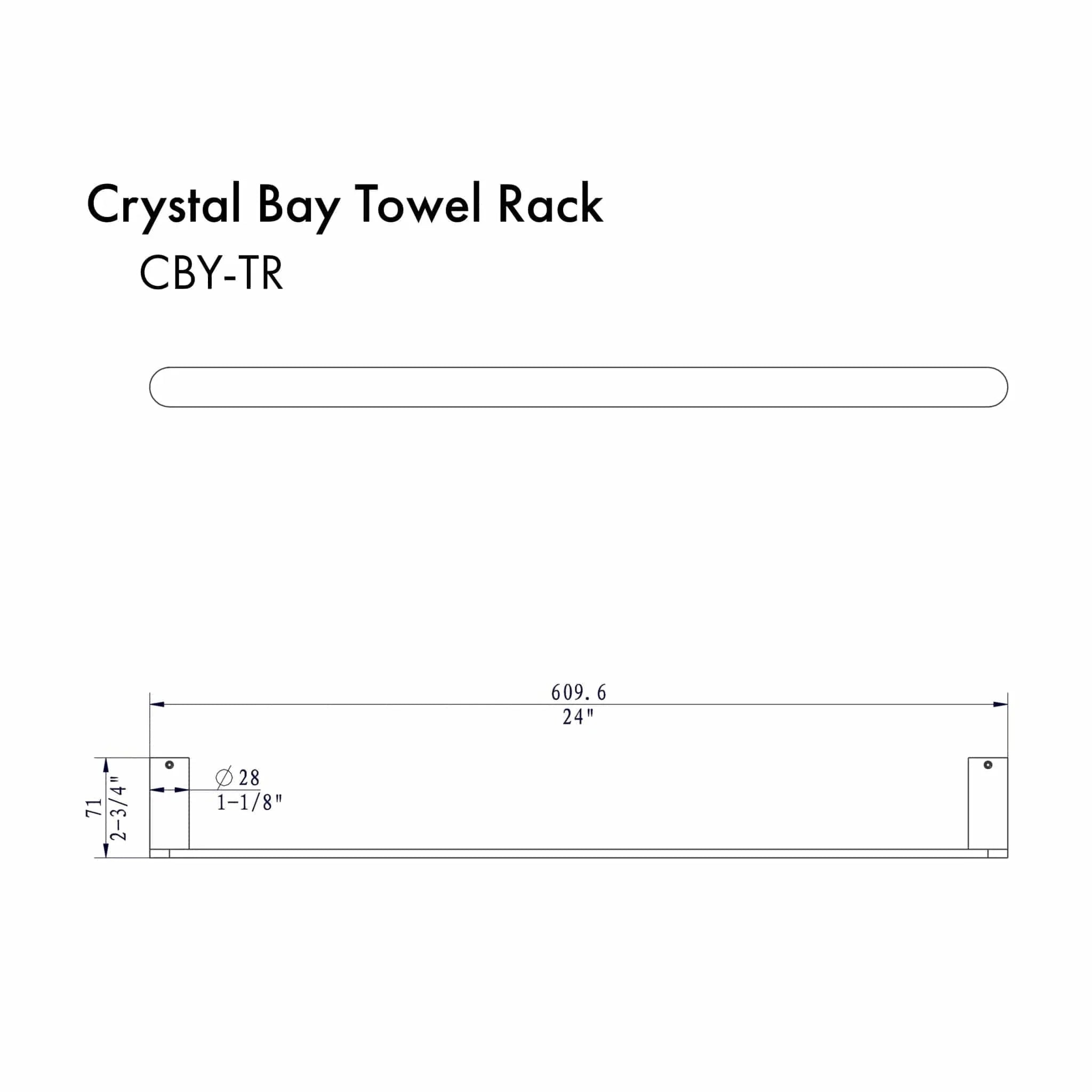 ZLINE Crystal Bay Towel Rail CBY-TR-BN by Farmhouse Kitchen and Bath